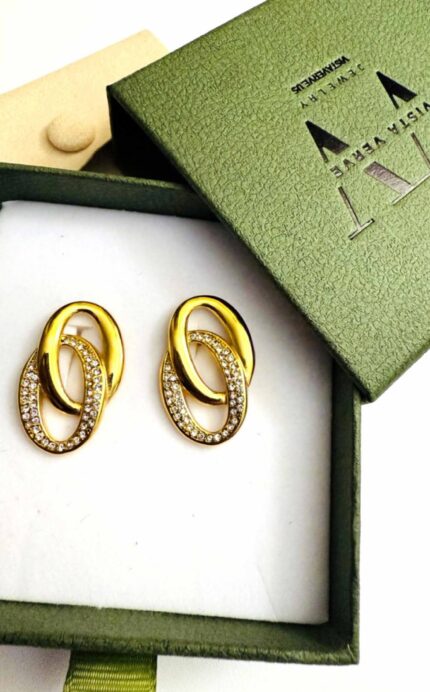 Double Hoop Zircon Earrings