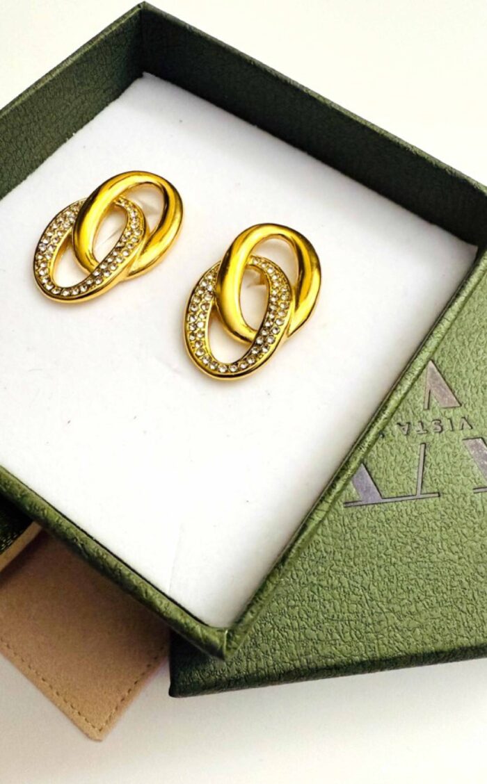 Double Hoop Zircon Earrings